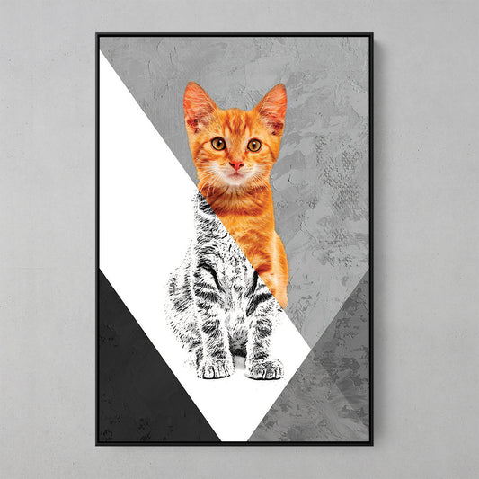 Modern Cat Art in Bold Colors