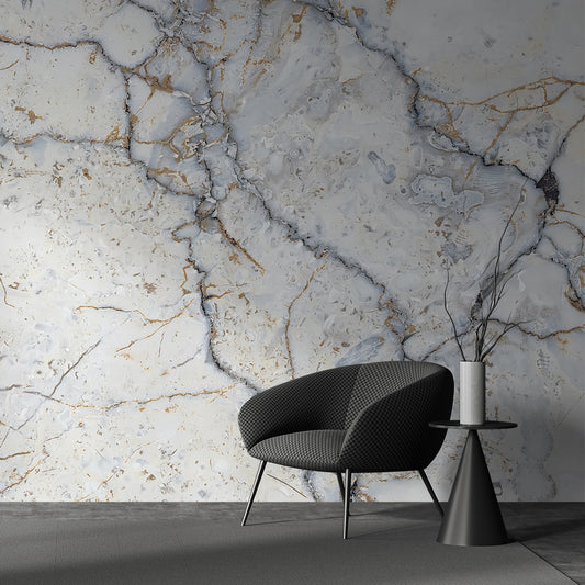 Exclusive Luxurious Light Gray Marble Wallpaper