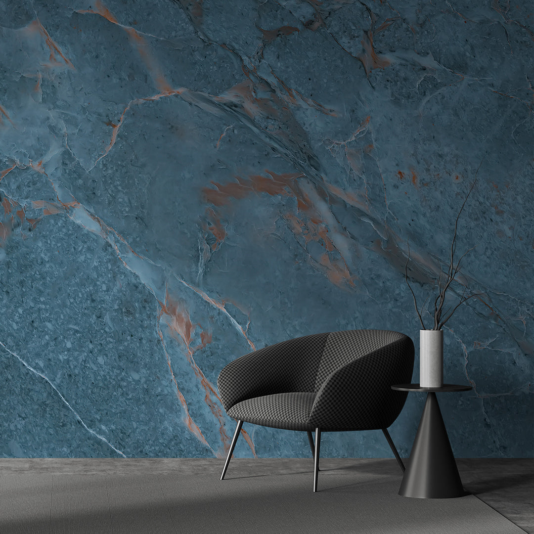 Elegance and Sophistication in Blue Marble Wallpaper