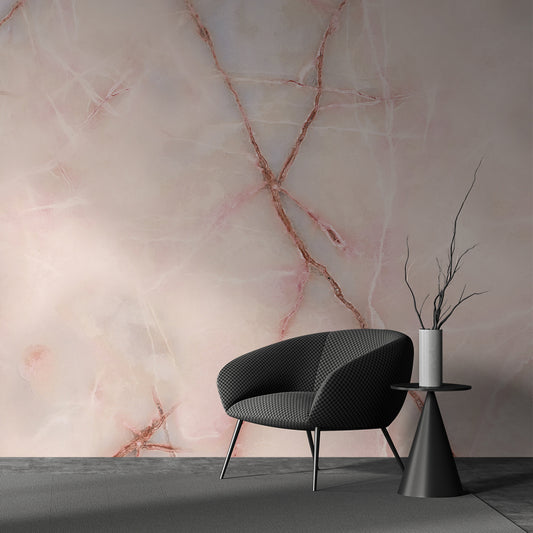 Luxurious Rose Quartz Marble Wallpaper