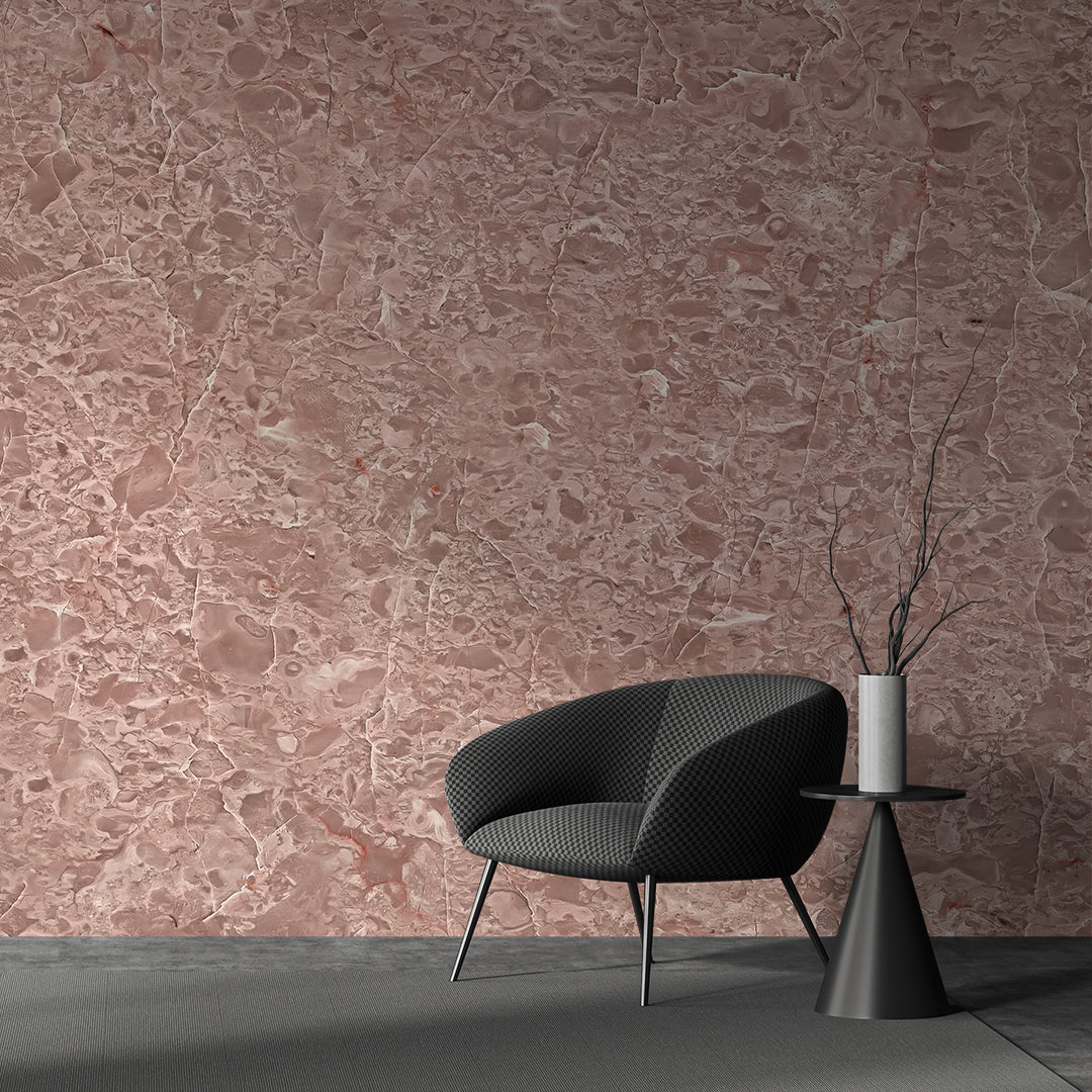 Rich Mocha Marble Pink Elegance Wallpaper