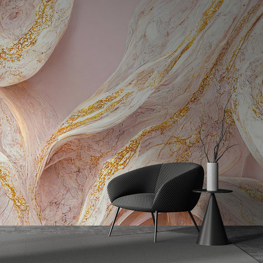 Marble Wallpaper Pink & Gold Luxury